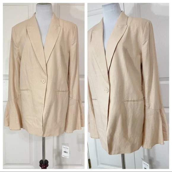 NWT! FREE PEOPLE Flared Sleeve Blazer In Rose - Picture 2 of 7